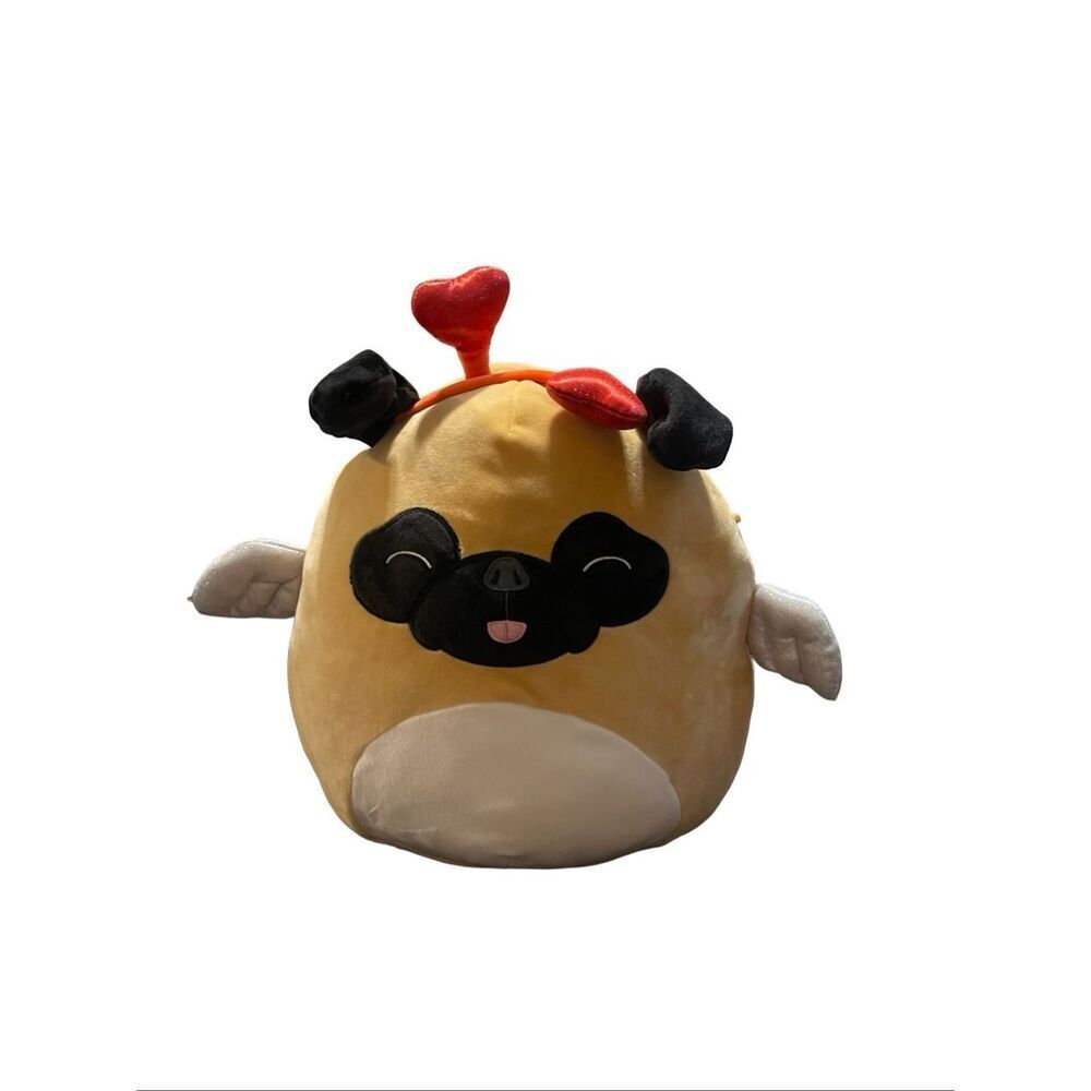 Squishmallows Pam the Pug Cupid Valentines Squad Plush Stuffed Animal 12"